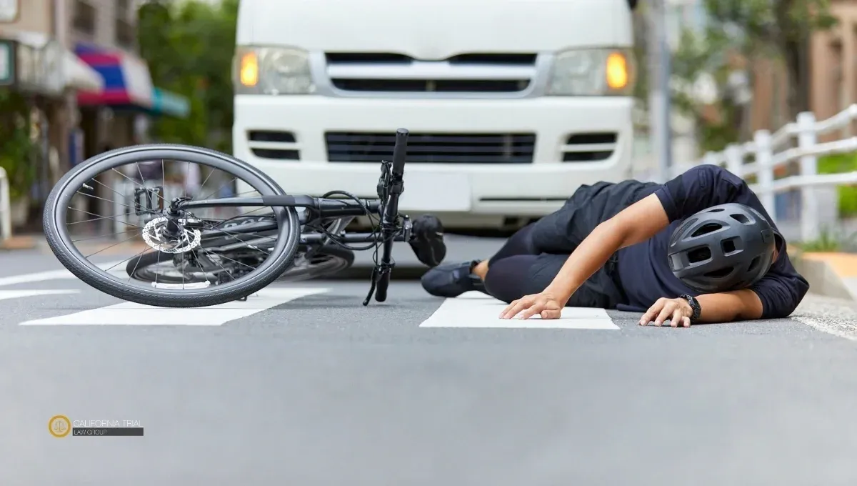 Bicyclist hit by the van causing spinal injury